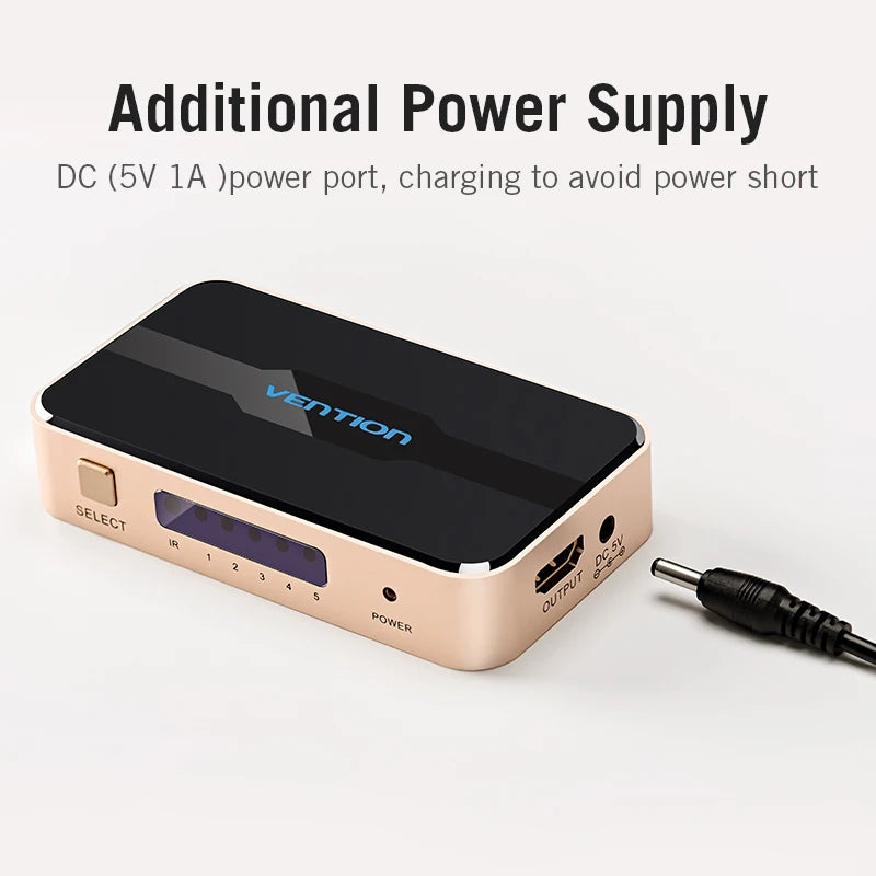 Vention HDMI Splitter 5 en 1 sortie 4K/30Hz HDMI 5x1 3x1
