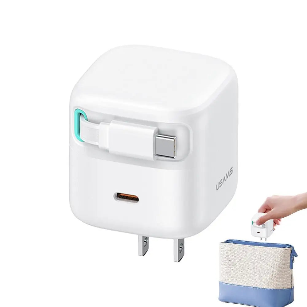 Gan-Chargeur de téléphone portable enfichable de type C, charge rapide, adaptateur de prise de voyage, nuit, PD, 35W