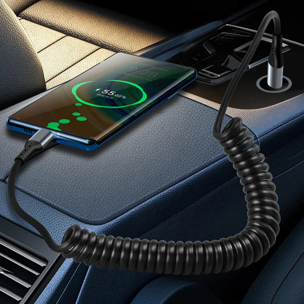 Câble Court à Ressort de 35cm à 180cm, pour Recharge Rapide, 3 à 1 Pièces