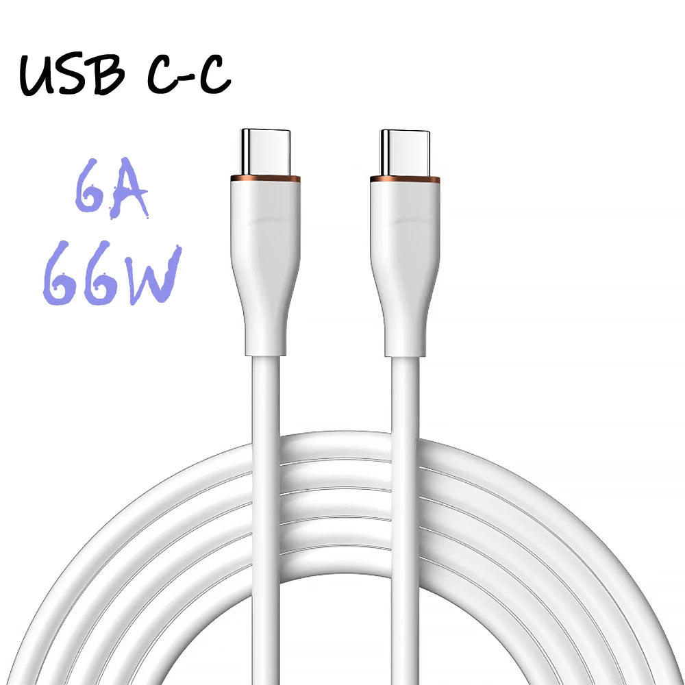 UGOURD câble de charge rapide USB-Type C à C en silicium liquide 66W USB vers C PD 60W 45W 27W