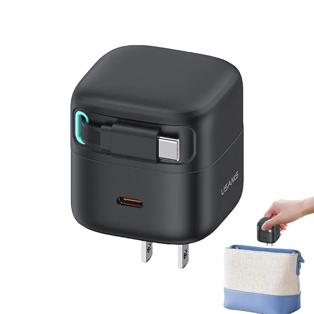 Gan-Chargeur de téléphone portable enfichable de type C, charge rapide, adaptateur de prise de voyage, nuit, PD, 35W