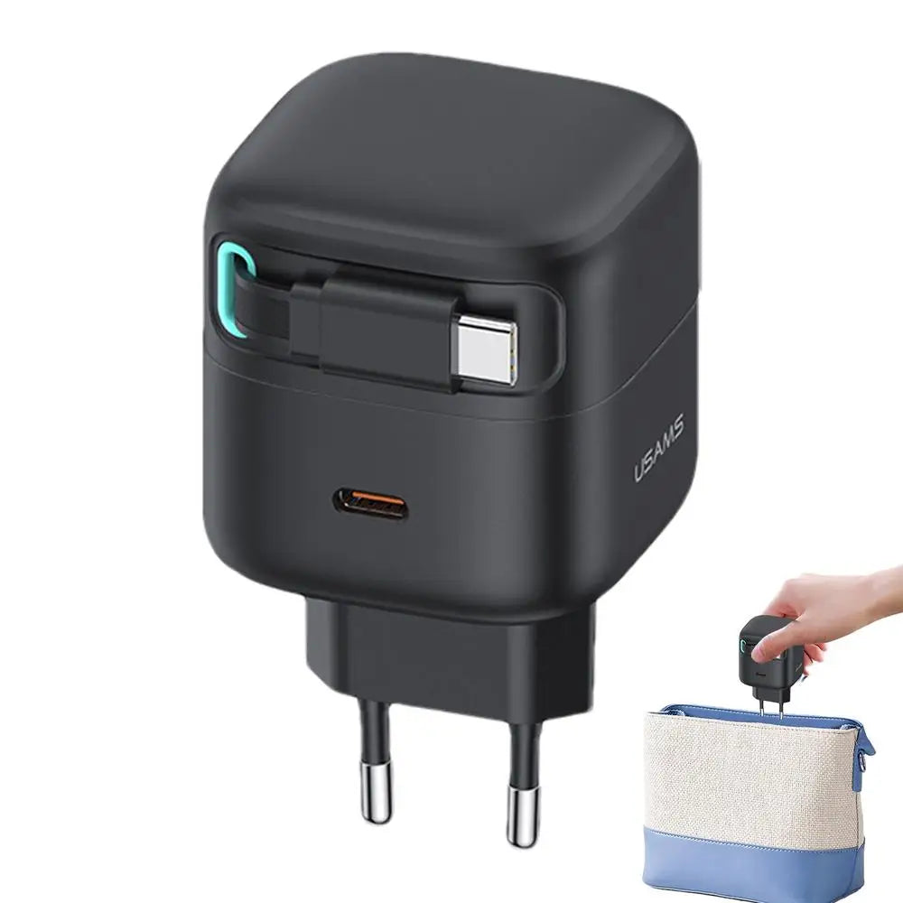 Gan-Chargeur de téléphone portable enfichable de type C, charge rapide, adaptateur de prise de voyage, nuit, PD, 35W