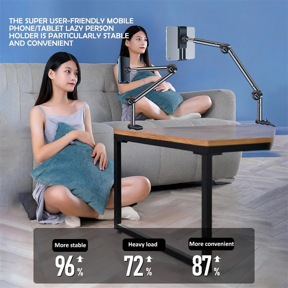 Support de tablette pour bureau de lit, support pour IPad avec bras en métal flexibles