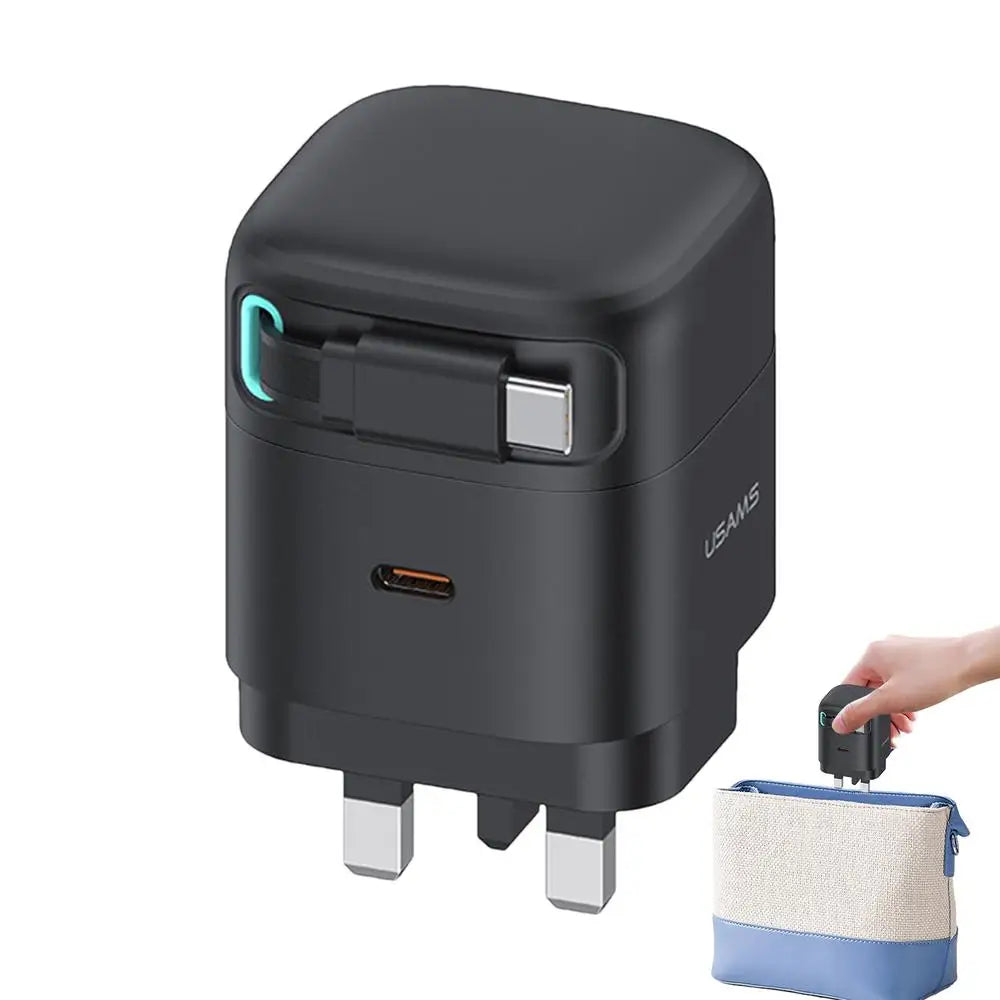 Gan-Chargeur de téléphone portable enfichable de type C, charge rapide, adaptateur de prise de voyage, nuit, PD, 35W