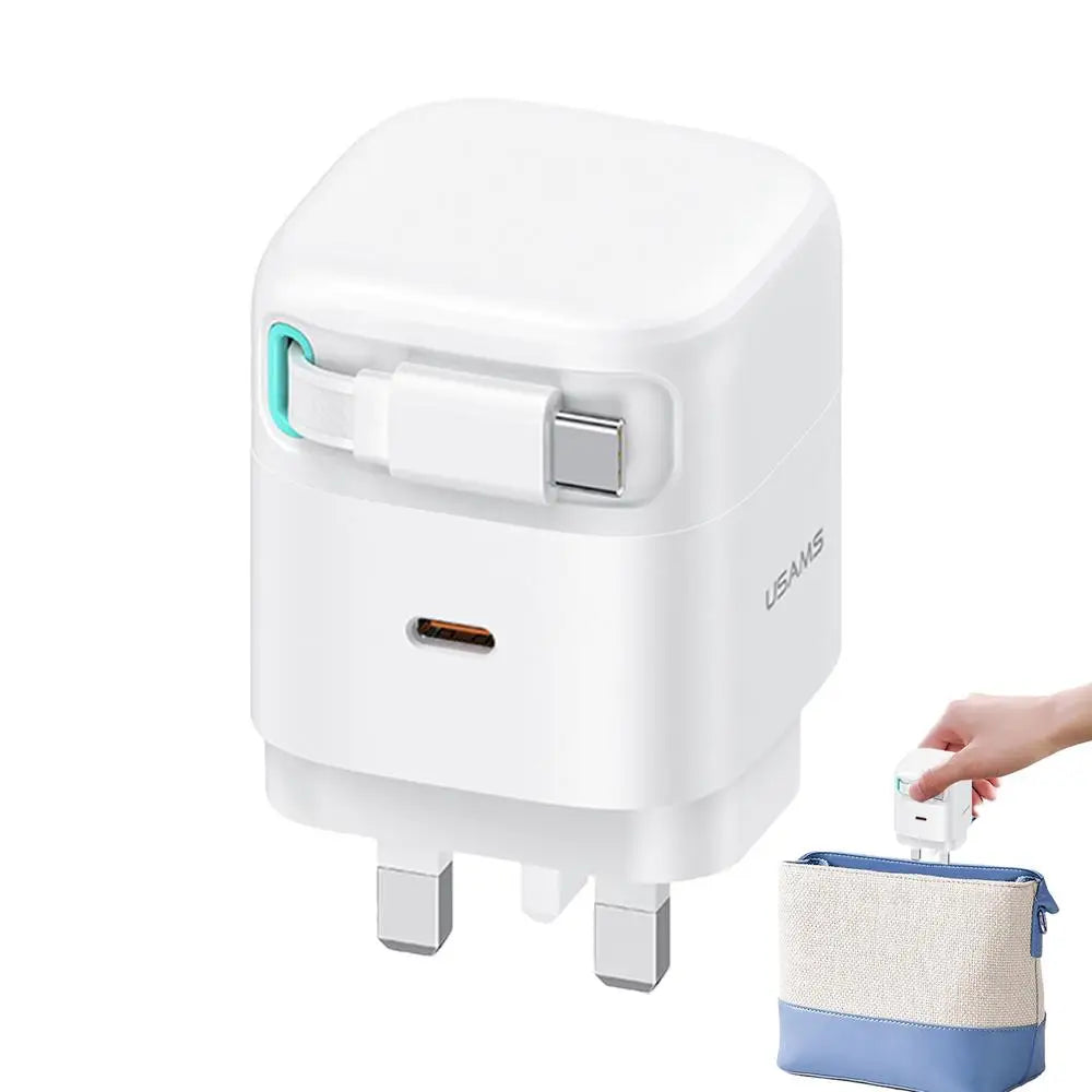 Gan-Chargeur de téléphone portable enfichable de type C, charge rapide, adaptateur de prise de voyage, nuit, PD, 35W