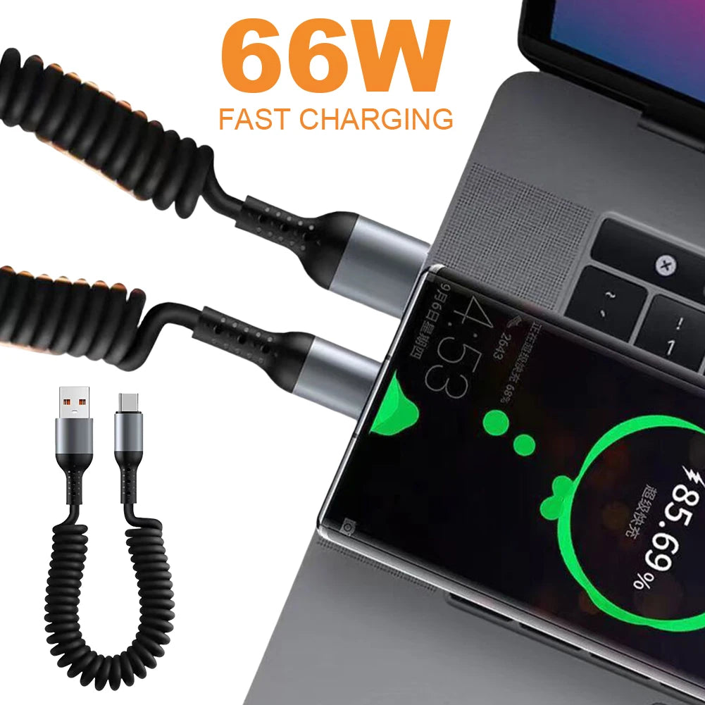 Câble Court à Ressort de 35cm à 180cm, pour Recharge Rapide, 3 à 1 Pièces