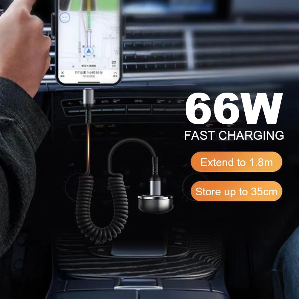 Câble Court à Ressort de 35cm à 180cm, pour Recharge Rapide, 3 à 1 Pièces