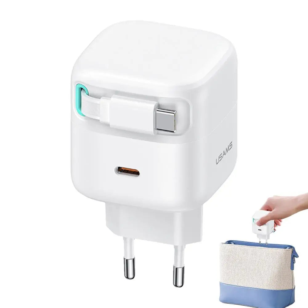Gan-Chargeur de téléphone portable enfichable de type C, charge rapide, adaptateur de prise de voyage, nuit, PD, 35W
