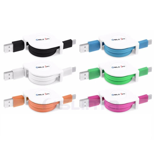 5 pcs/lot 1M USB-C Type C à USB Rétractable Type C Données DivisCharger Câble