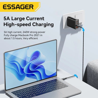 Essager 240W Super Fast Charging Type-C 67W Cable Fast Charging 6A USB Cable for Xiaomi 12Pro Redmi K50 Note 11Pro Black Shark 5Pro