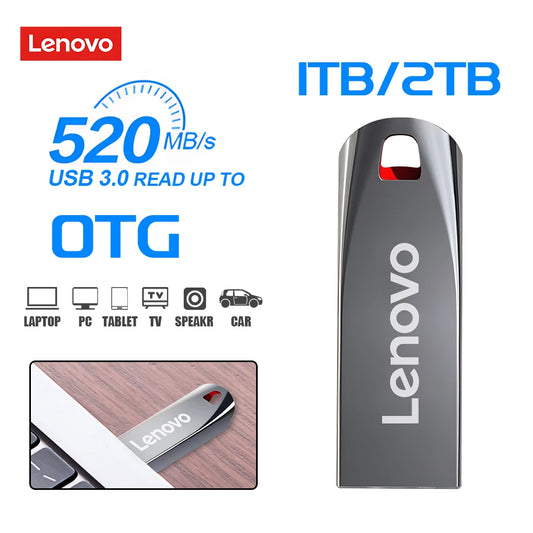Lenovo – clé USB3.2 de 2 to, transfert de données à très haute vitesse, grande capacité de 1 to, stockage Portable ultra rapide, disque U élégant et Durable