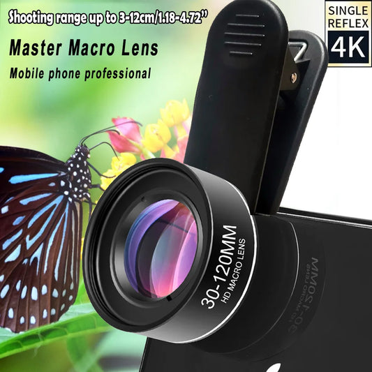Objectif Macro longue Distance 30-120mm, Clip universel professionnel