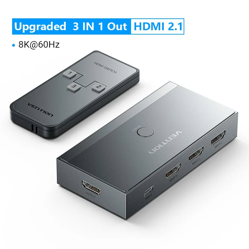 Vention HDMI Splitter 5 en 1 sortie 4K/30Hz HDMI 5x1 3x1