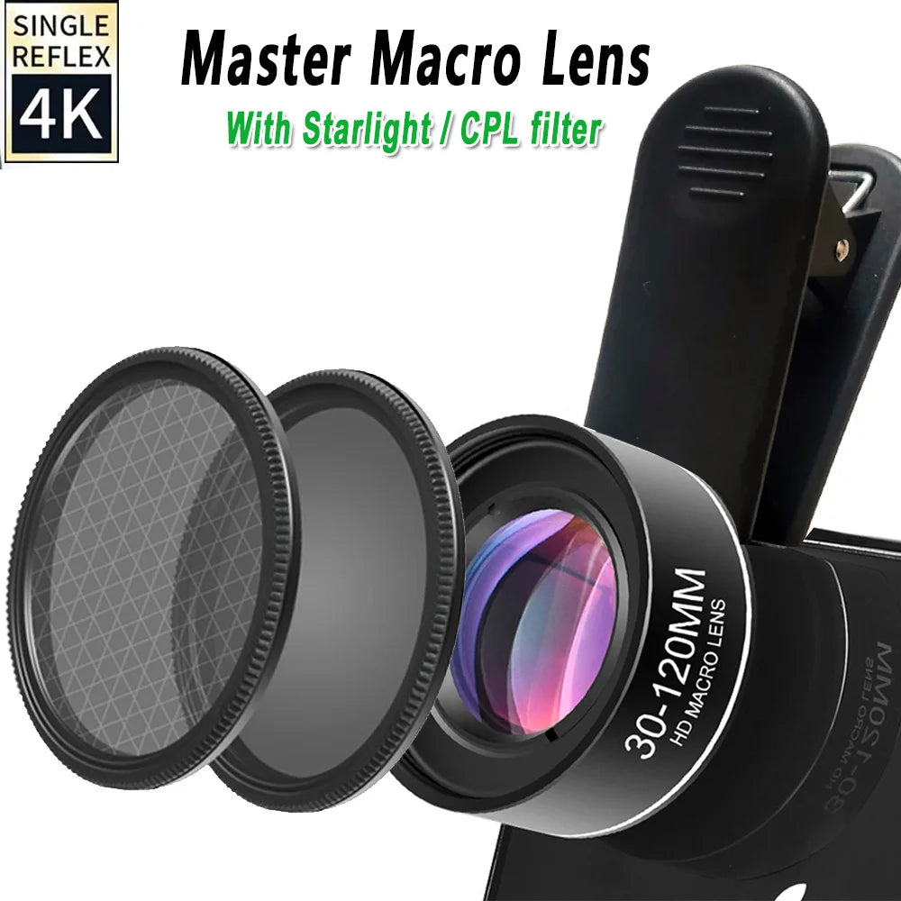 Objectif Macro longue Distance 30-120mm, Clip universel professionnel