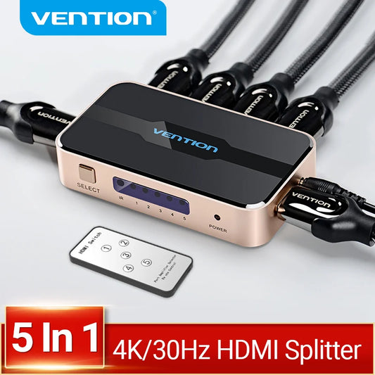 Vention HDMI Splitter 5 en 1 sortie 4K/30Hz HDMI 5x1 3x1