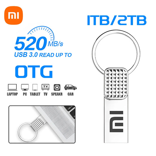 Xiaomi 2 to USB 3.2 clé USB haute vitesse métal U disque TypeC clé étanche pour PC téléphone transfert de données Portable