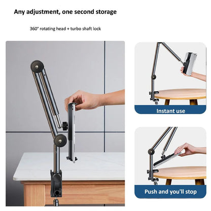 Support de tablette pour bureau de lit, support pour IPad avec bras en métal flexibles
