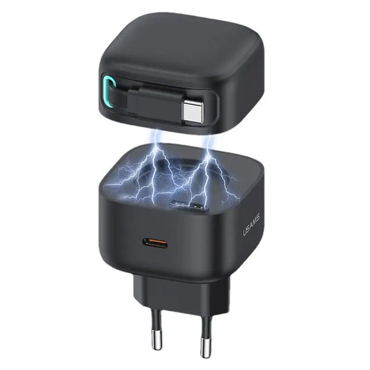 Gan-Chargeur de téléphone portable enfichable de type C, charge rapide, adaptateur de prise de voyage, nuit, PD, 35W